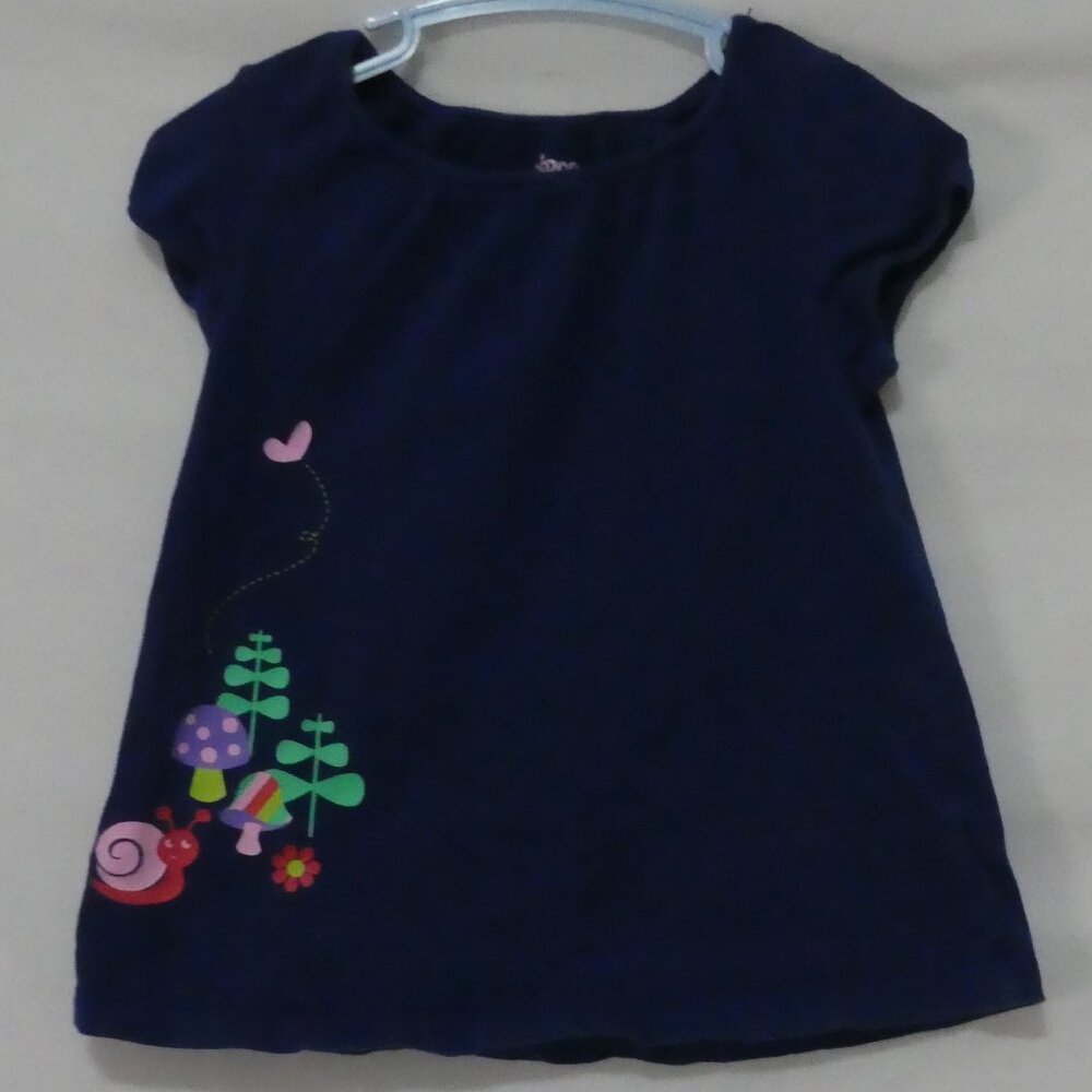 CIRCO 24 months Blue Cotton Short Sleeve Dress With Colorful Fun Print Design